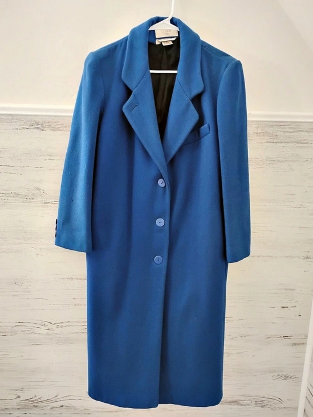 Cassidy Petite Vintage Hand-Tailored Wool Overcoat Blue